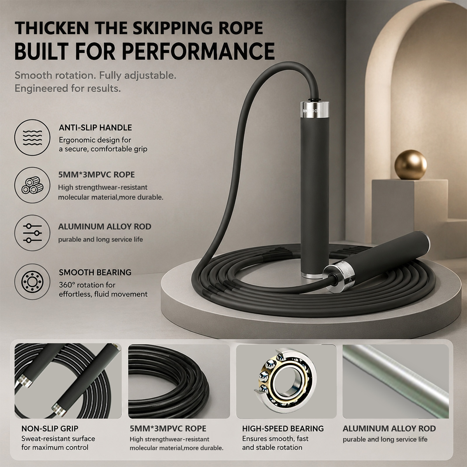 Speed Skipping Rope - Cuerda de Saltar para Boxeo, Ejercicio