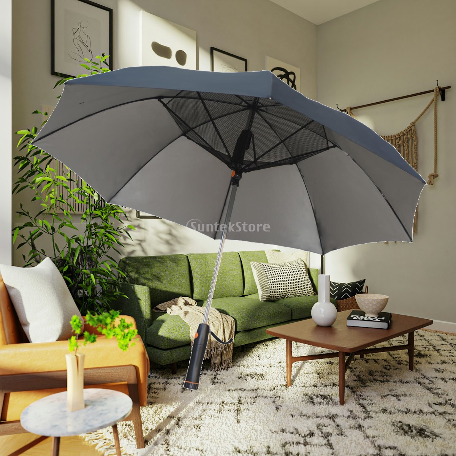 Outdoor Sports Umbrella - Paraguas con Ventilador Incorporado, Paraguas de