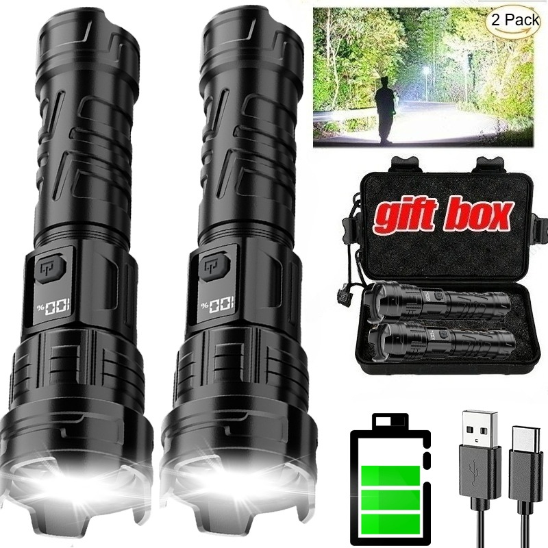 Outdoor Spotlight - Linterna LED superbrillante, linterna recargable por