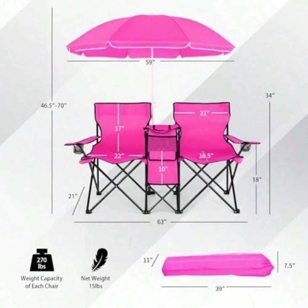 Silla de camping doble plegabl - Outdoor Sports Umbrella reseña y precio