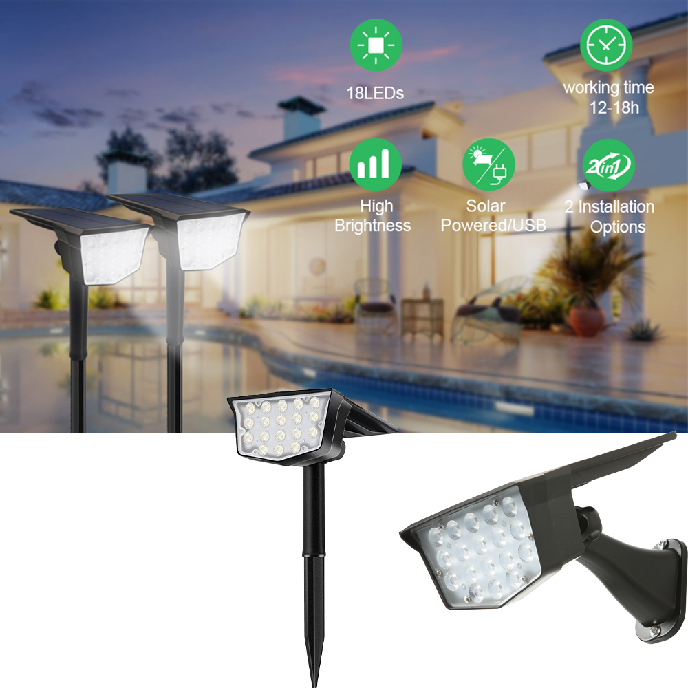 2 luces solares para exteriore - Outdoor Spotlight reseña y precio